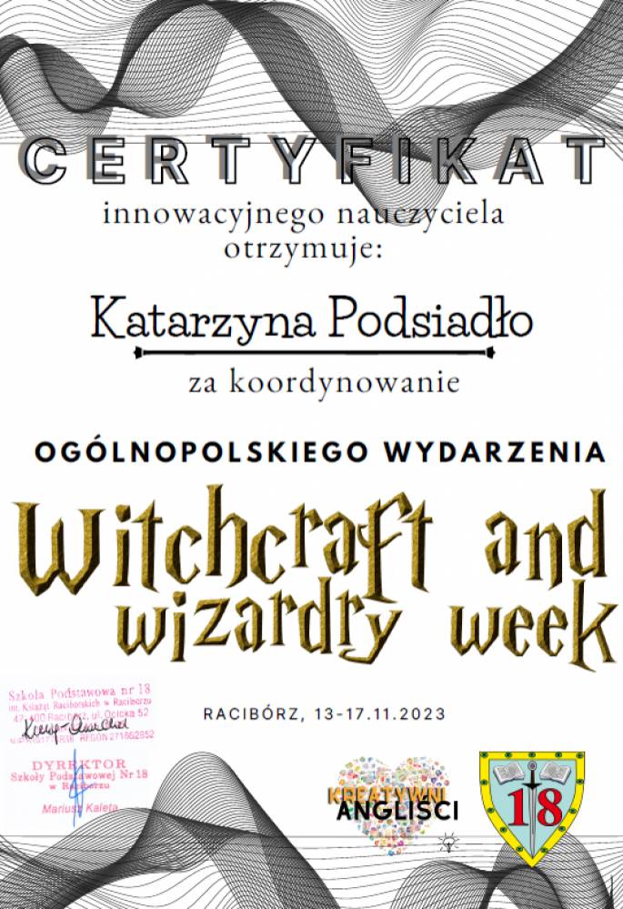 Zdjęcie: Witchcraft and Wizardry Week - zakończenie projektu